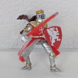 Papo 2006 Medieval Fantasy Red Silver Dragon King Hand Painted Figure